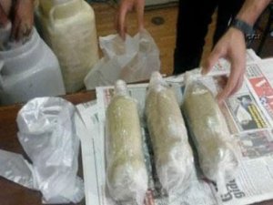 PEYNİR BİDONUNDA 14 KİLO 845 GRAM ESRAR ÇIKTI