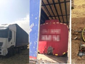 Petrol Hırsızları Jandarmayı Görünce Tır'ı Bırakıp Kaçtı