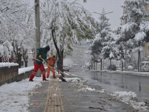 Büyükşehirin karla mücadelesi başladı