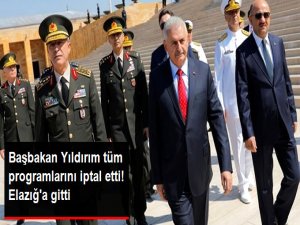 Başbakan Yıldırım Saldırının Yapıldığı Elazığ'a gidiyor