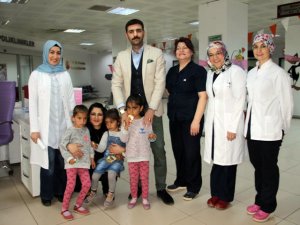 Çocuklar için hastaneyi süslediler