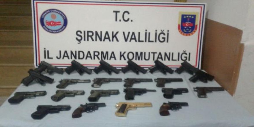 Şırnak'ta 22 tabanca ele geçirildi