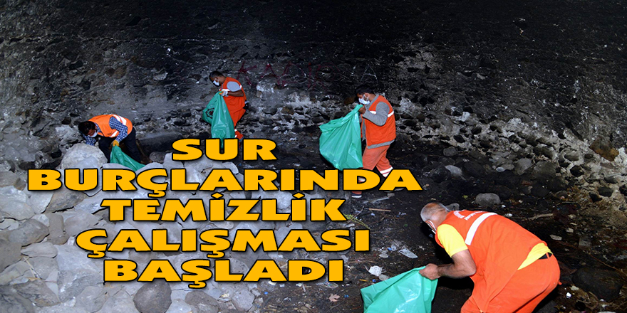 Sur burçlarında temizlik çalışması başladı