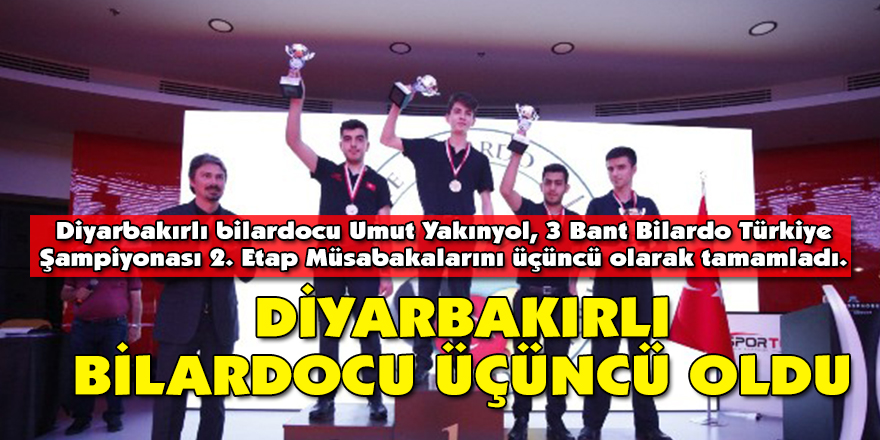 Diyarbakırlı bilardocu üçüncü oldu
