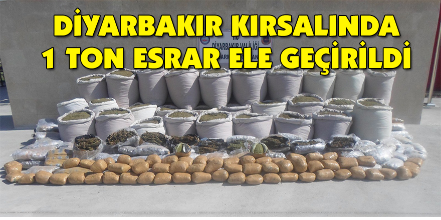 Diyarbakır kırsalında 1 ton esrar ele geçirildi