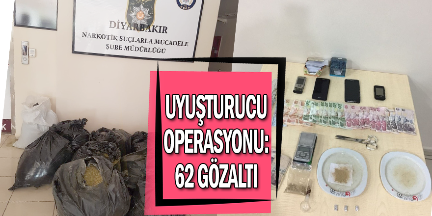 Diyarbakır’da Uyuşturucu Operasyonu: 62 Gözaltı