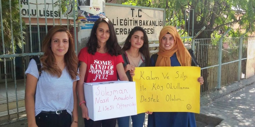 Ergani’de KPSS’den kalan kalem ve silgiler köy okullarına