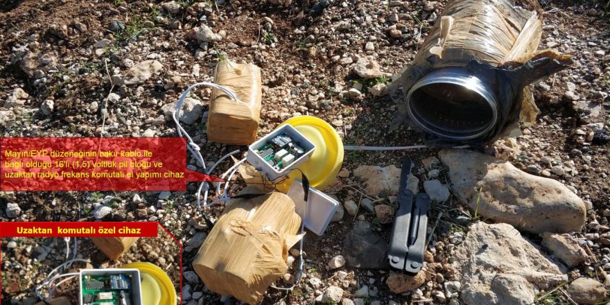 Menfezde tuzaklanan patlayıcı imha edildi