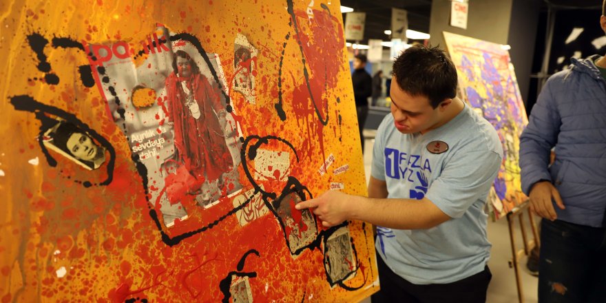 Down sendromlu çocuklardan resim sergisi