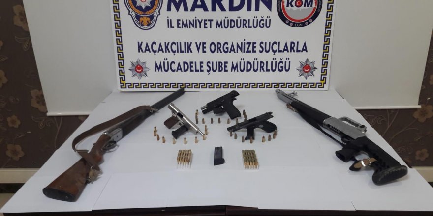 Mardin'de 5 ruhsatsız silah ele geçirildi