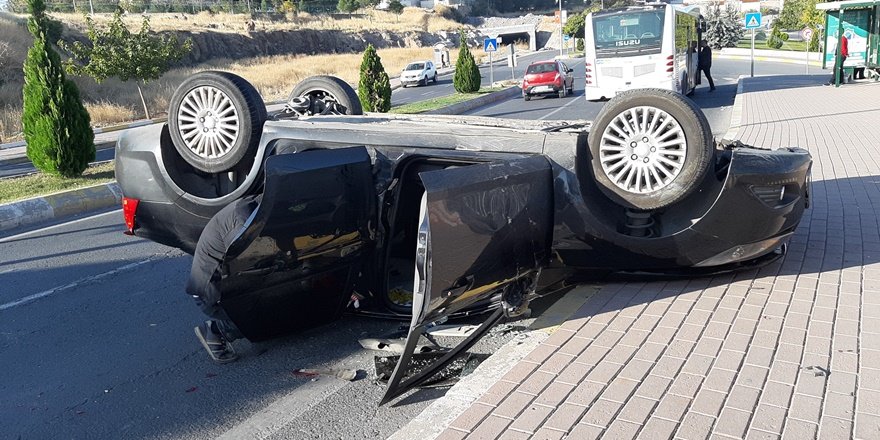 Takla atan otomobilde mucize kurtuluş