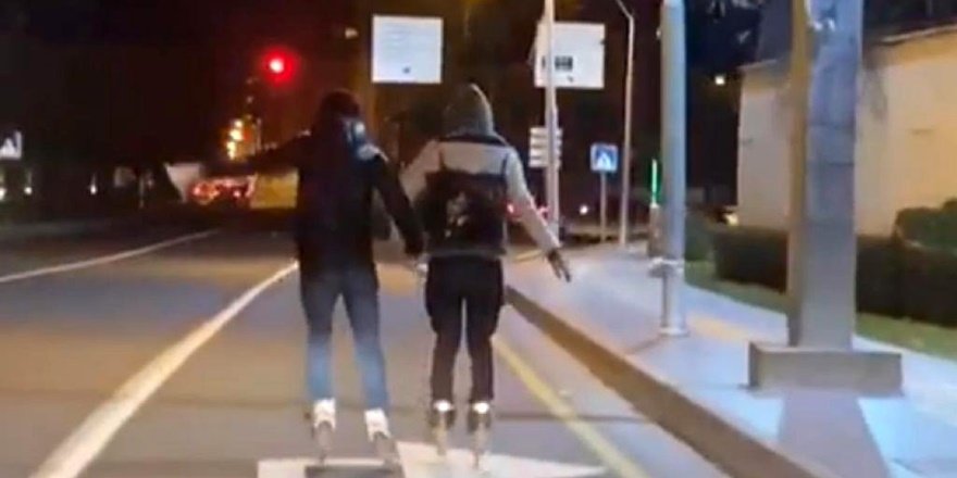 Paten üzerinde ilerleyip halay çektiler