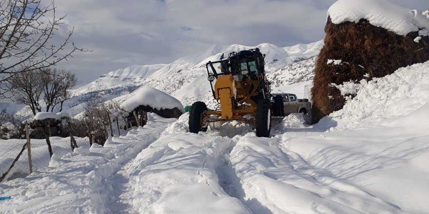 Kulp'ta kar nedeniyle kapanan yollar ulaşıma açıldı