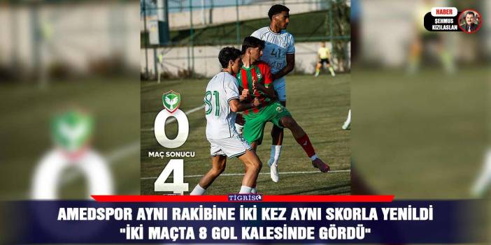 Amedspor aynı rakibine iki kez aynı skorla yenildi
