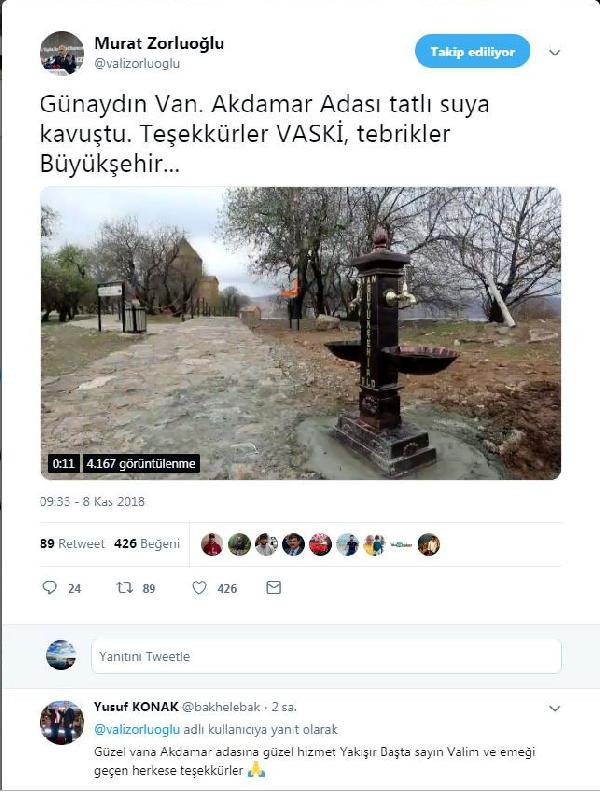 Van Gölü'ndeki Akdamar Adası İçme Suyuna Kavuştu