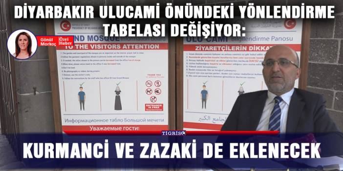 Diyarbakır Ulucami önündeki yönlendirme tabelası değişiyor